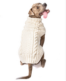 Cable knits - Natural Cable Wool Dog Sweater
