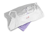 Sweet Goodbye Cocoon® Eco-Friendly Soft Pet Casket - Burial & Cremation Ceremony Kit (Classic Cotton) - White/Lavender