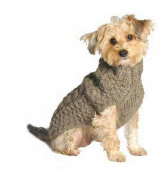 Cable knits ~ Grey Cable Knit Wool Dog sweater - Le Pet Luxe