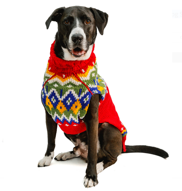 Holiday Fairisle Wool Dog Sweater - Le Pet Luxe