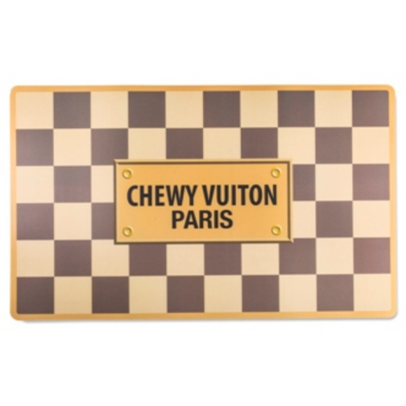 Checker Chewy Vuiton Placemat - Le Pet Luxe