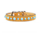 Cabochon Collar – Turquoise on Black Suede