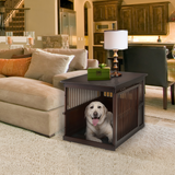 Wooden End Table Crate ~ Dark Brown - Le Pet Luxe