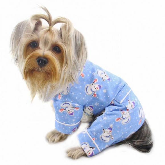 Snowman & Snowflake Flannel Pajamas with 2 Pockets - Le Pet Luxe