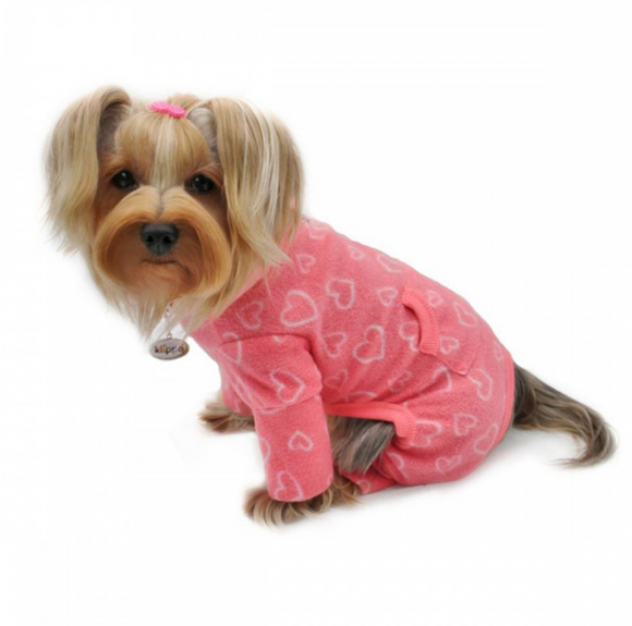 Blush of Love Fleece Turtleneck Pajamas - Le Pet Luxe