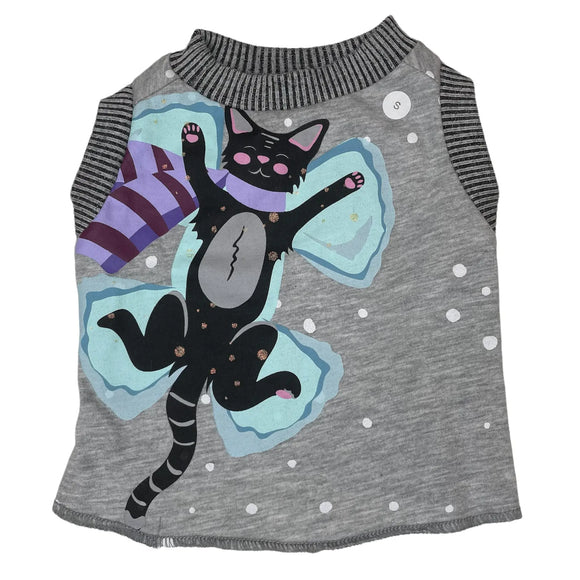 New Upcycled Dog Tank - S- SNOW KITTY | Le Pet Luxe