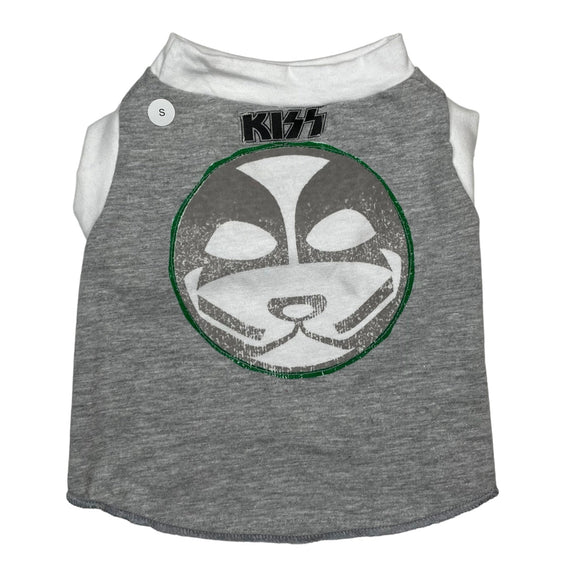 Upcycled Dog Tank - S- KISS (CATMAN) WHT | Le Pet Luxe