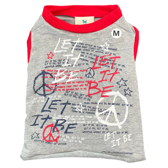 New Upcycled Dog Tank - M- LET IT BE | Le Pet Luxe