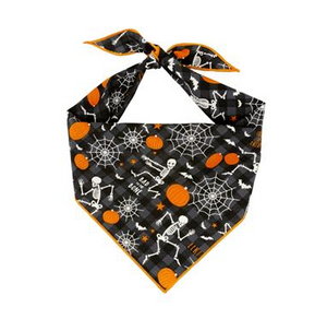 Halloween Bandana - Cob Webs and Skeletons