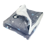 Double Layered Ultra Thick Plush Penguins Blanket