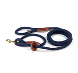 Cotton Rope Combination Harness / Leash in Nautical Blue – Easy as 1-2-3!