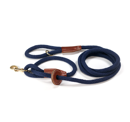 Cotton Rope Combination Harness / Leash in Navy Blue – Easy as 1-2-3!