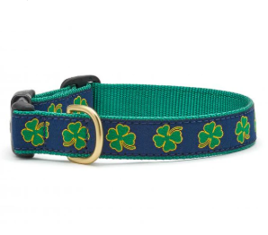 Navy Shamrock Dog Collar