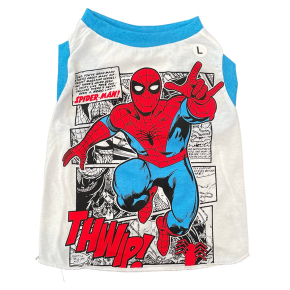 Quality Upcycled Dog Tank - L - SPIDEY COMIC | Le Pet Luxe