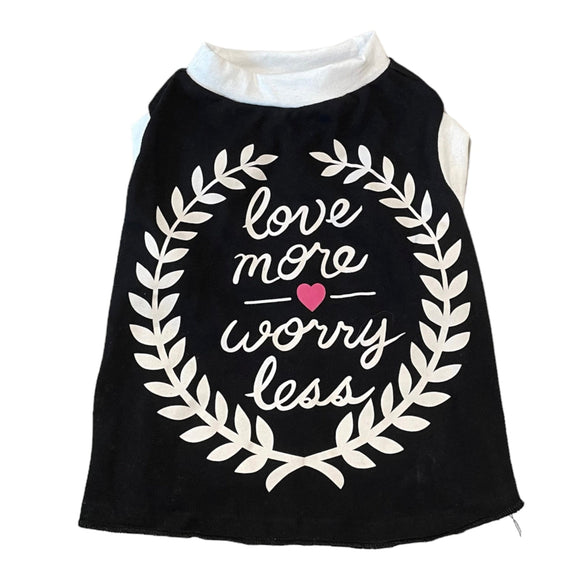Stylish Upcycled Dog Tank - M- WORRY LESS | Le Pet Luxe