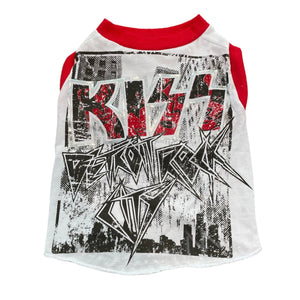 Upcycled Dog Tank - M "KISS DETROIT"