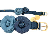 Denim Rose Collar