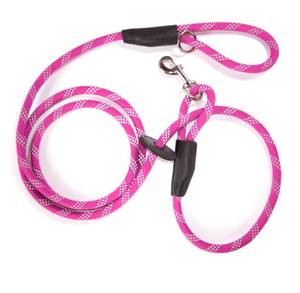 Reflective Combination Harness/Leash - Neon Pink