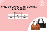 Vanderpump Graphite Duffel Pet Carrier - Brown (LARGE)