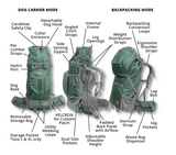Kolossus | Big Dog Carrier & Backpacking Pack - Myrtle Green