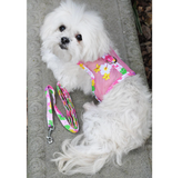Cool Mesh Dog Harness Under the Sea Collection - Pink Hawaiian Floral
