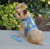 Cool Mesh Dog Harness Under the Sea Collection - Ocean Blue and Palms