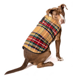 Tan Tartan Plaid Blanket Dog Coat