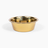 Clear Single Dog Bowl Feeder - Gold