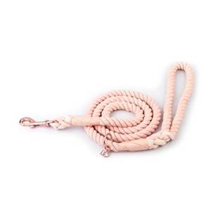 Rope Dog Leash - Blush with Rose Gold & Charm