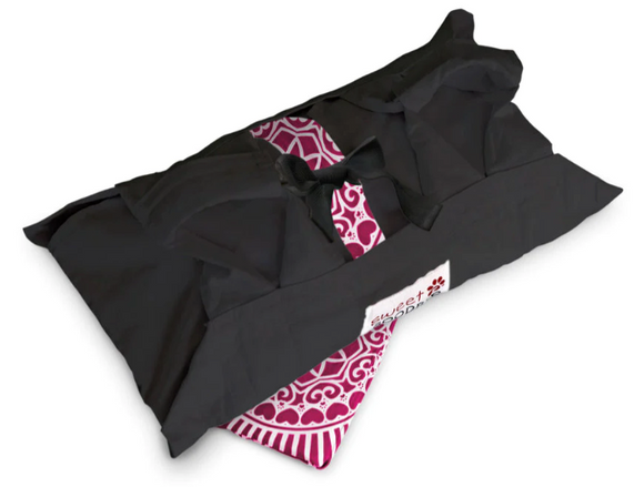 Sweet Goodbye Cocoon® Eco-Friendly Soft Pet Casket - Burial & Cremation Ceremony Kit (Classic Cotton) - Black/Pink
