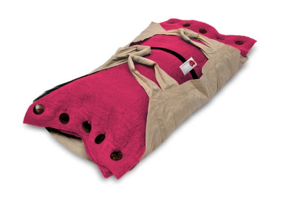Sweet Goodbye Cocoon® Eco-Friendly Soft Pet Casket - Burial & Cremation Ceremony Kit (Premium Wool) - Pink
