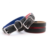Padded Leather Collar - Black and Tan