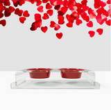 Valentine's Day Double Dog Bowl Feeder with Bowls | Options