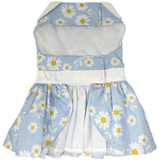 Dog Blue Daisy Harness Dress with Matching Leash