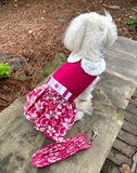 Top Pink Hibiscus Dog Dress