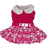  Pink Hibiscus Dog Dress with Matching Leash