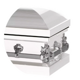 Steel Pet Casket - White & Silver