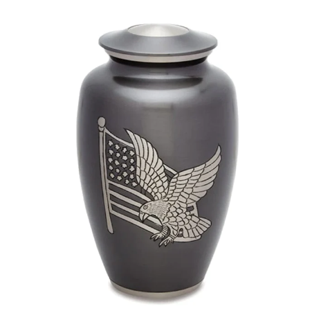 Brass Pet Urn - American Pride - Gun Metal