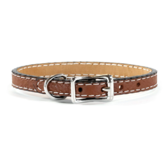 Tuscan Mini Leather Dog Collar - Brown