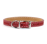 Tuscan Mini Leather Dog Collar - Slate Grey