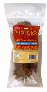 Pig Ear Strips 8 Ounce Zip Lock Bag