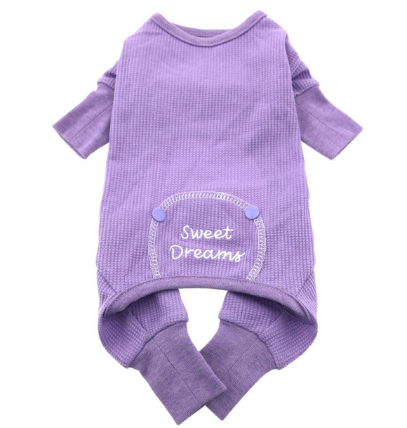 Sweet Dreams Thermal Dog Pajamas - Lilac