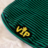 VIP Baby Dog Tee - Striped Teal