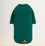 VIP Baby Dog Tee - Striped Teal