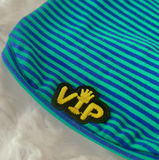 VIP Baby Dog Tee - Striped Teal