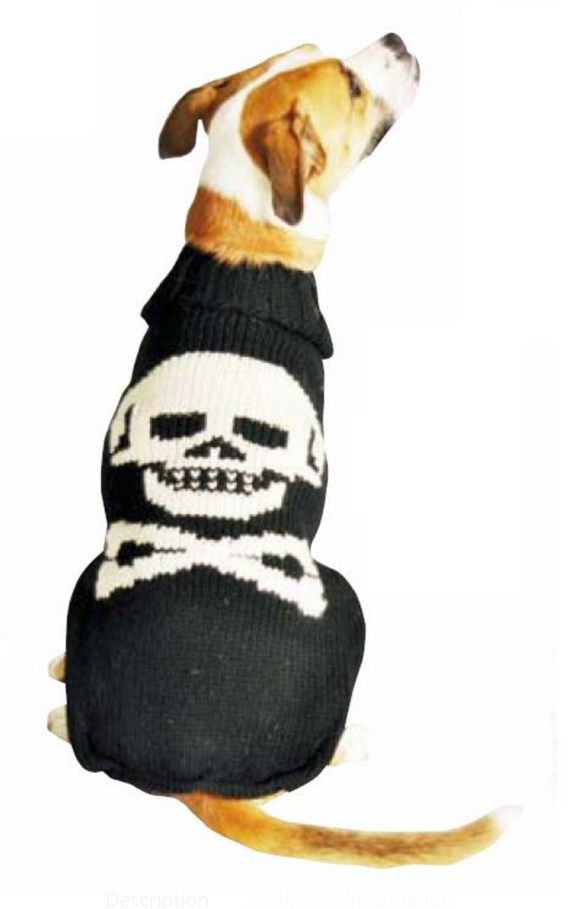 Black Skull Wool Dog Sweater - Le Pet Luxe