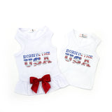 Born in the USA Dog Dress ~ White - Le Pet Luxe