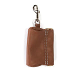 Leather Poop Bag Pouch - Red