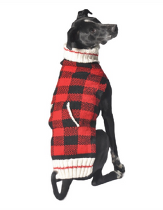Classics ~ Buffalo Plaid Hand knit wool dog sweater - Le Pet Luxe