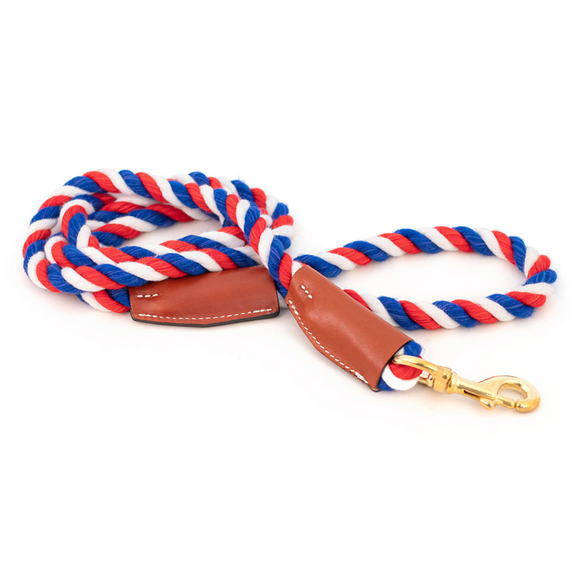 Cotton Rope Leash with Leather Accents - Le Pet Luxe